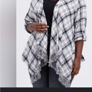 Torrid plaid flannel drape